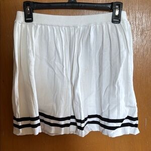 Central Park West White Textured Skirt